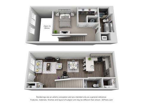 1 Bed 1 Bath Floor Plan at Central Island Square, Daniel Island, 29492