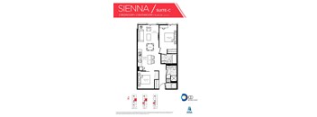 2 Bedroom, 2 Bathroom SIENNA C Model