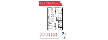 2 Bedrooms, 2 Bathrooms SIENNA-A Model