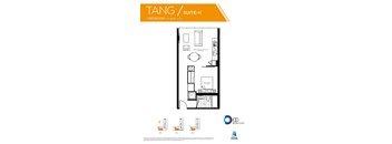 1 Bedroom, 1 Bathroom TANG Model