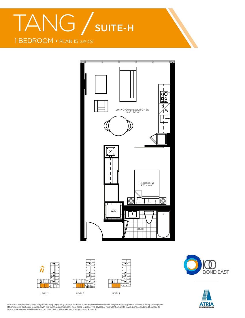 1 Bedroom, 1 Bathroom TANG Model