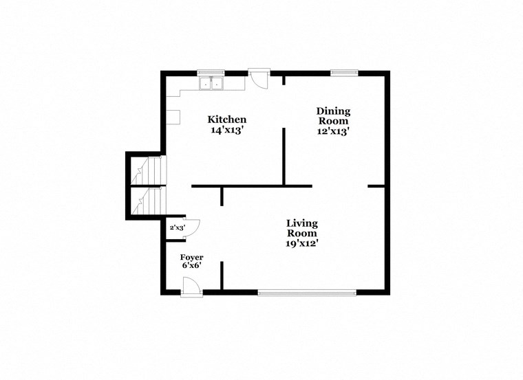 a floor plan of a house with a bedroom and a living room