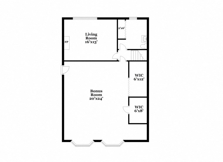 a floor plan of a house with a bedroom and a living room