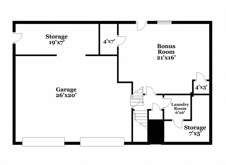 a floor plan of a house with an open concept floor plan with bedrooms and a