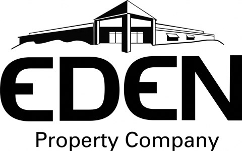 A black and white image of a house with the word EDEN Property Company written below it.