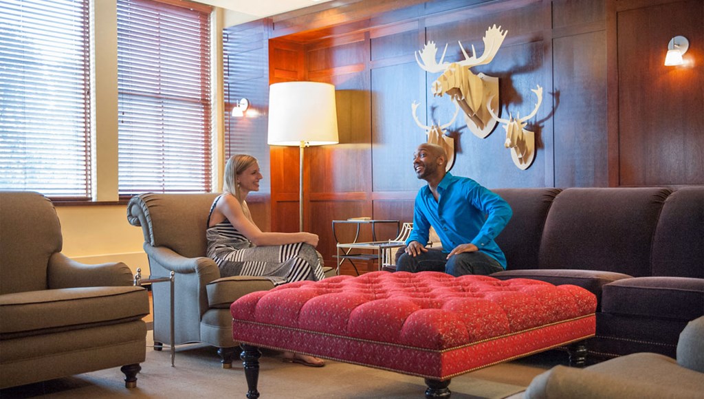 Residents enjoying the resident lounge