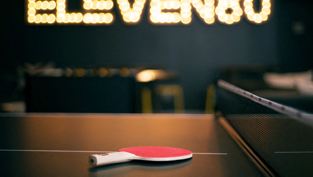 Gaming lounge with ping pong table