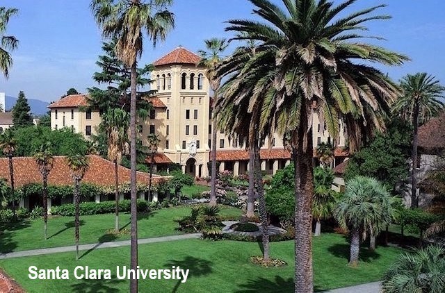 the university campus with palm trees
