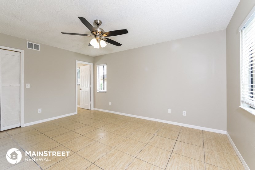 the living room and dining room are spacious and clean
