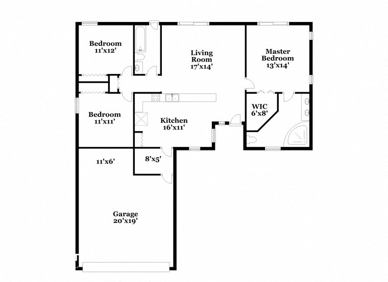 a floor plan of a house with a bedroom and a living room