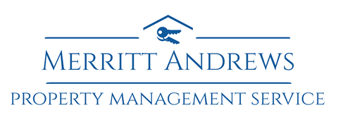 The image is a logo for Merritt Andrews Property Management Service.