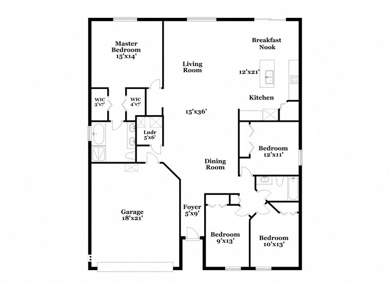 a floor plan of a house with an open floor plan