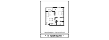 1 Bed - 1 Bath - BR - 638