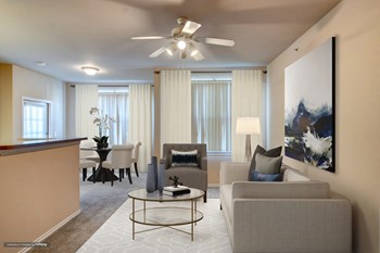 Rosemont at Mayfield Villas Apartments Model Living Room and Dining Room - Photo Gallery 3