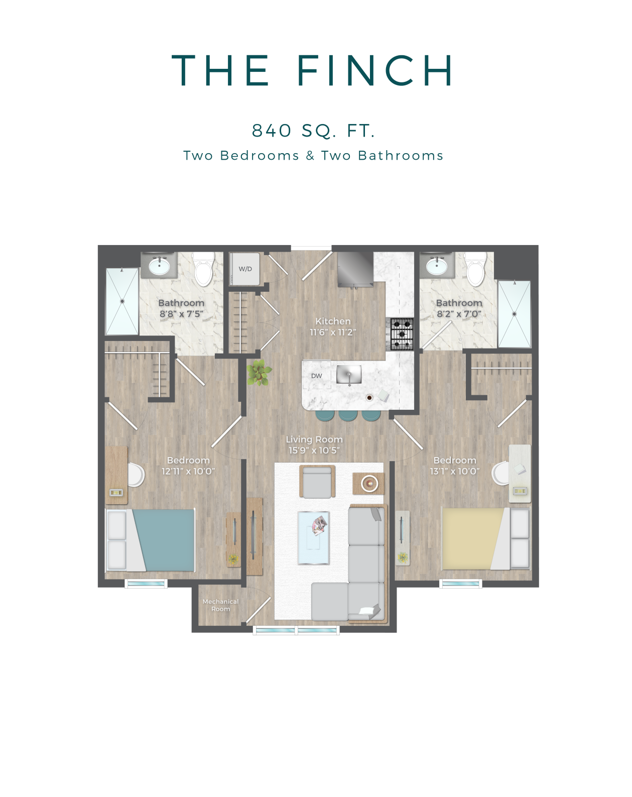 4 bedroom floor plan  the finish at