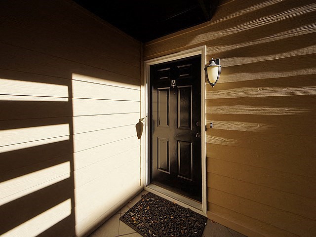 a door on the side of a house