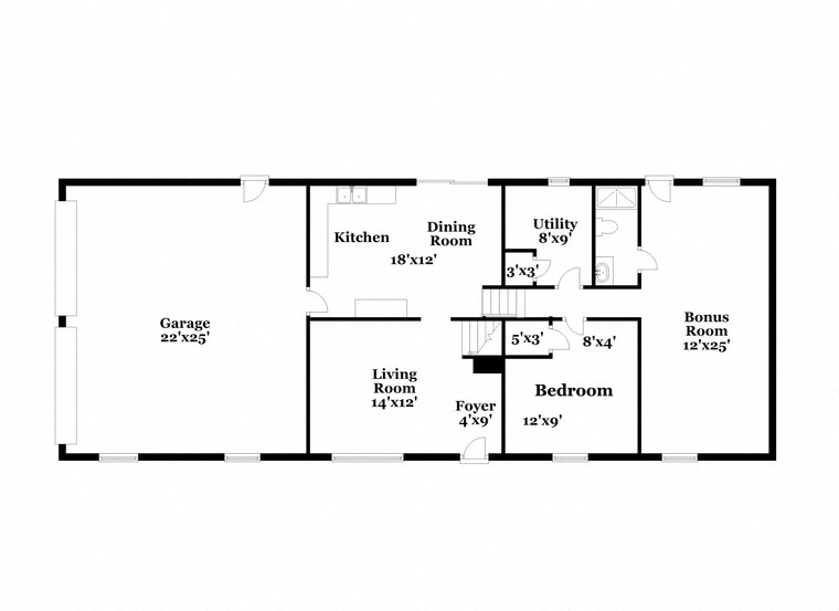 a floor plan of a house with bedrooms and a living room