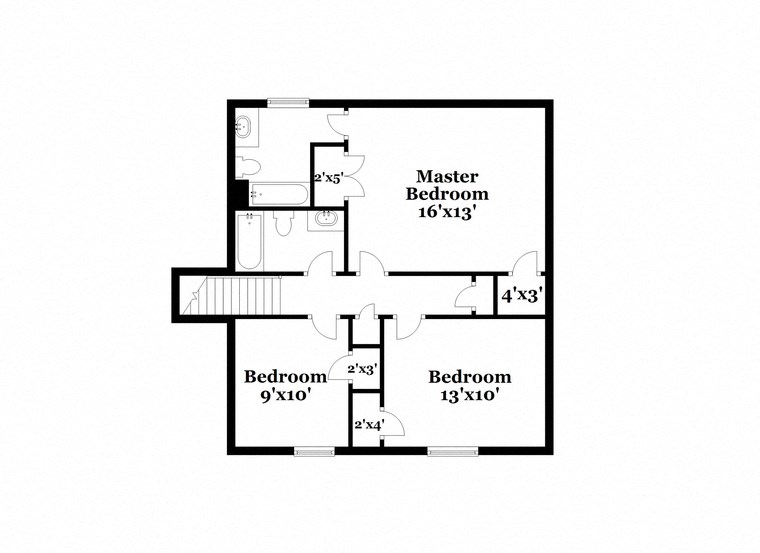 floor plan of a 1100 sq ft home with a garage