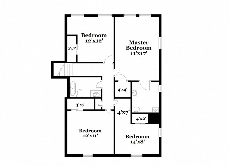 a floor plan of a house with an open floor plan and a staircase