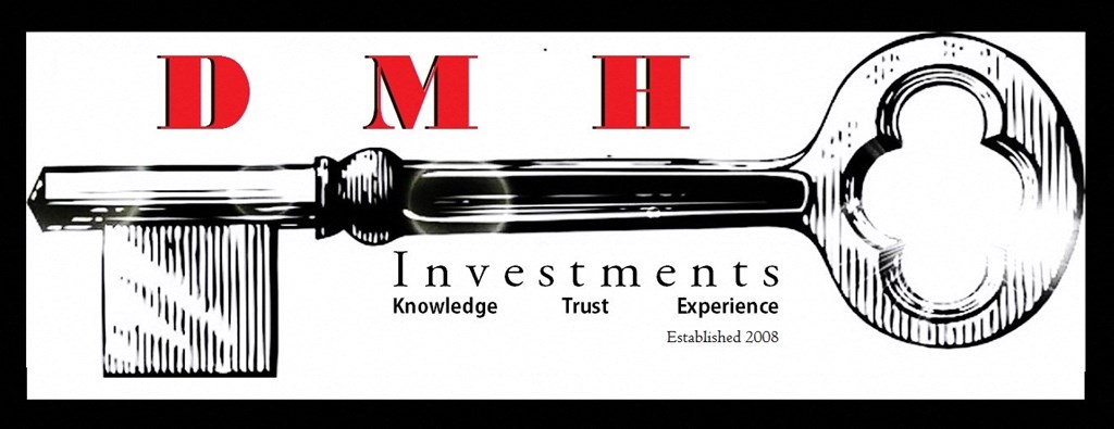 A key with the letters D, M, H on it and the word Investments below it.