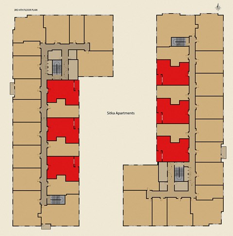 1C Unit Location - 3rd and 4th Floor
