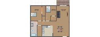 Greystone 2 bed 1 bath level 3