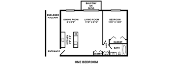 1 Bedroom, 1 Bathroom