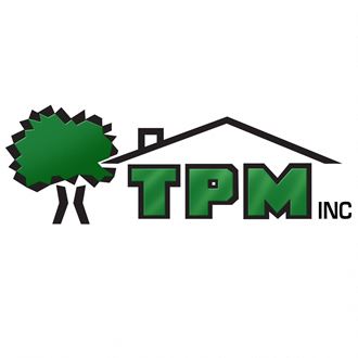the logo of tmp inc with a tree in front of a house