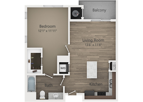 1 Bedroom 1 Bathroom Apartment