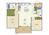 2 Bed 2 Bath Floor Plan 2 Bed 2 Bath Floor Plan at Enclave at 1400 South Apartments, Salt Lake City, 84115