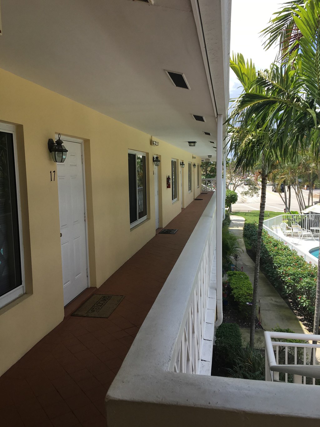 the view from the balcony of our apartment building