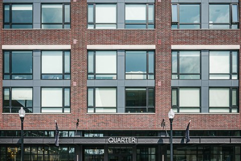 Quarter building entrance on Detroit Avenue