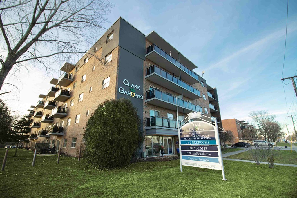 a building with a sign in front of it