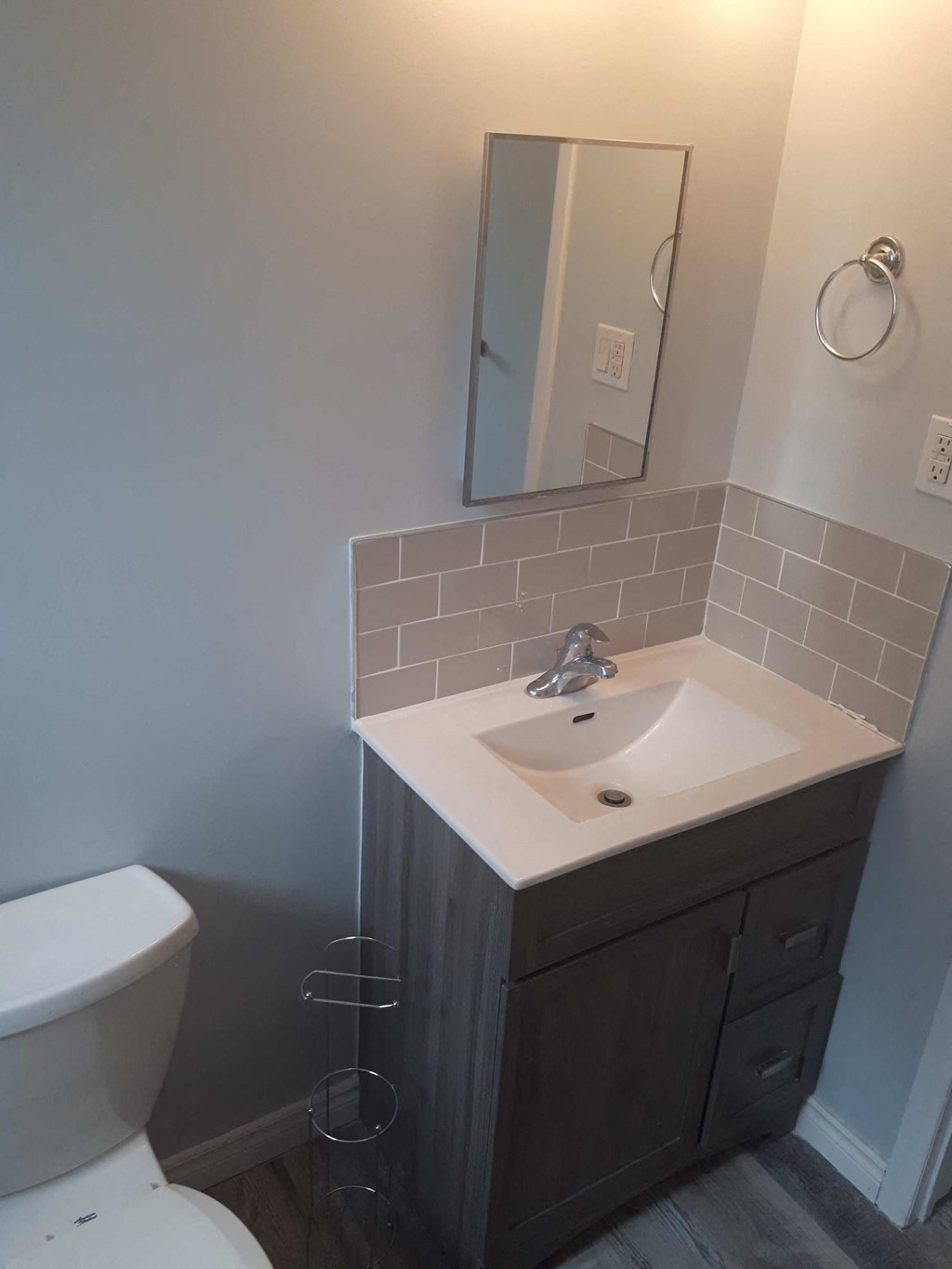 a small bathroom with a sink and a toilet