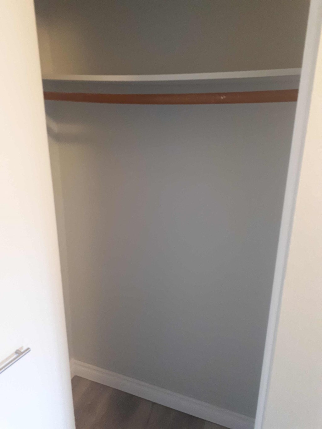 the closet in the master bedroom is empty