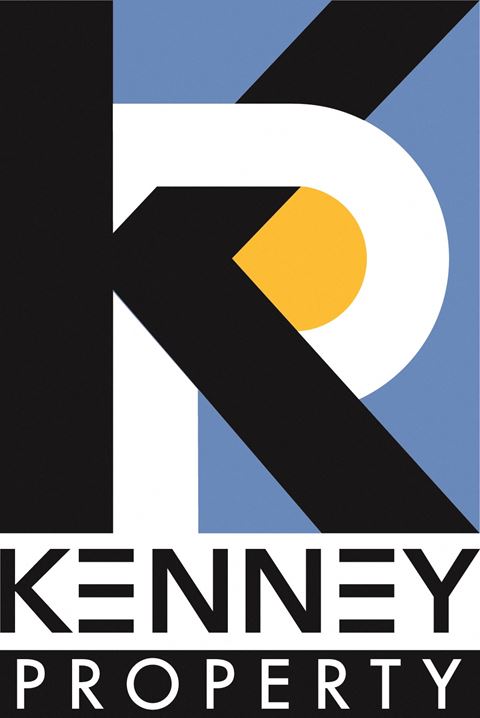 a poster property with a black k and a yellow