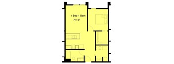 1 Bed 1 Bath + Island