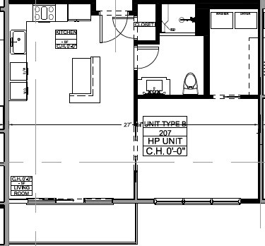 a floor plan of a house with a bedroom and a bathroom