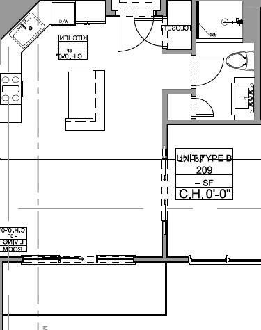 a floor plan of a house with a bedroom and a living room