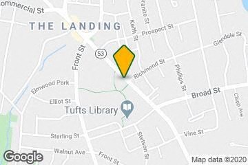 a map of a street with a yellow sign on it