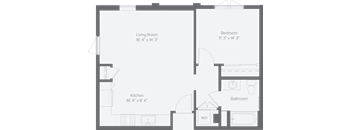 Plan B - 1 Bedroom 1 Bath