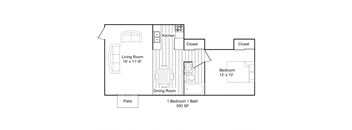 1bdrm/1bath/balcony/2nd fl