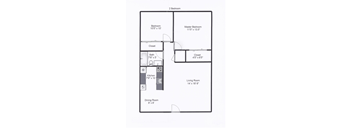 2 Bedrooms, 1 Bathroom