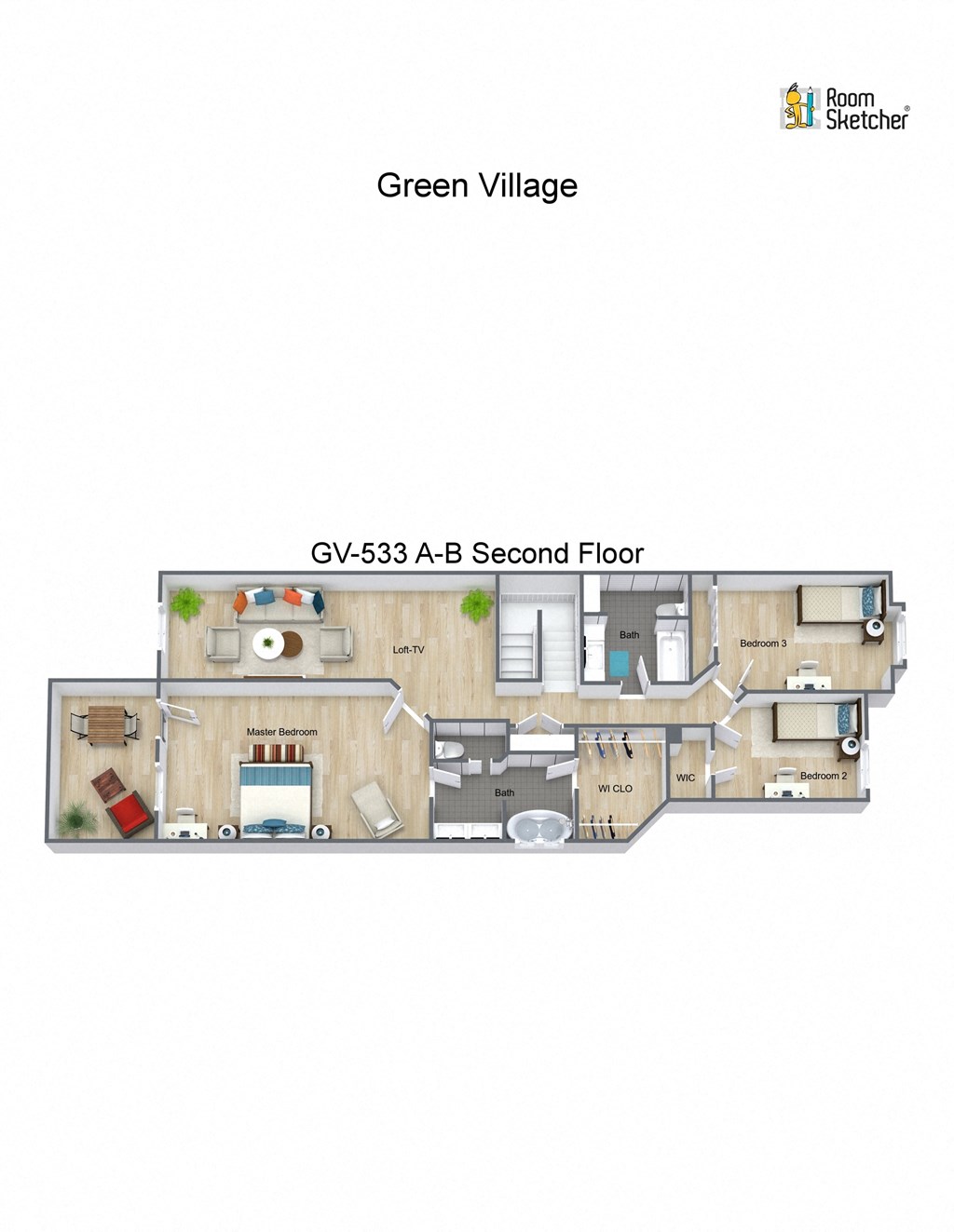 a floor plan of the green village apartments