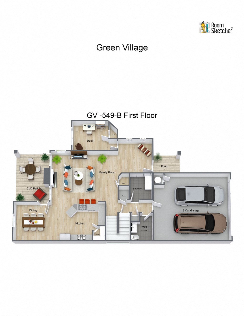 a floor plan of the green village apartments