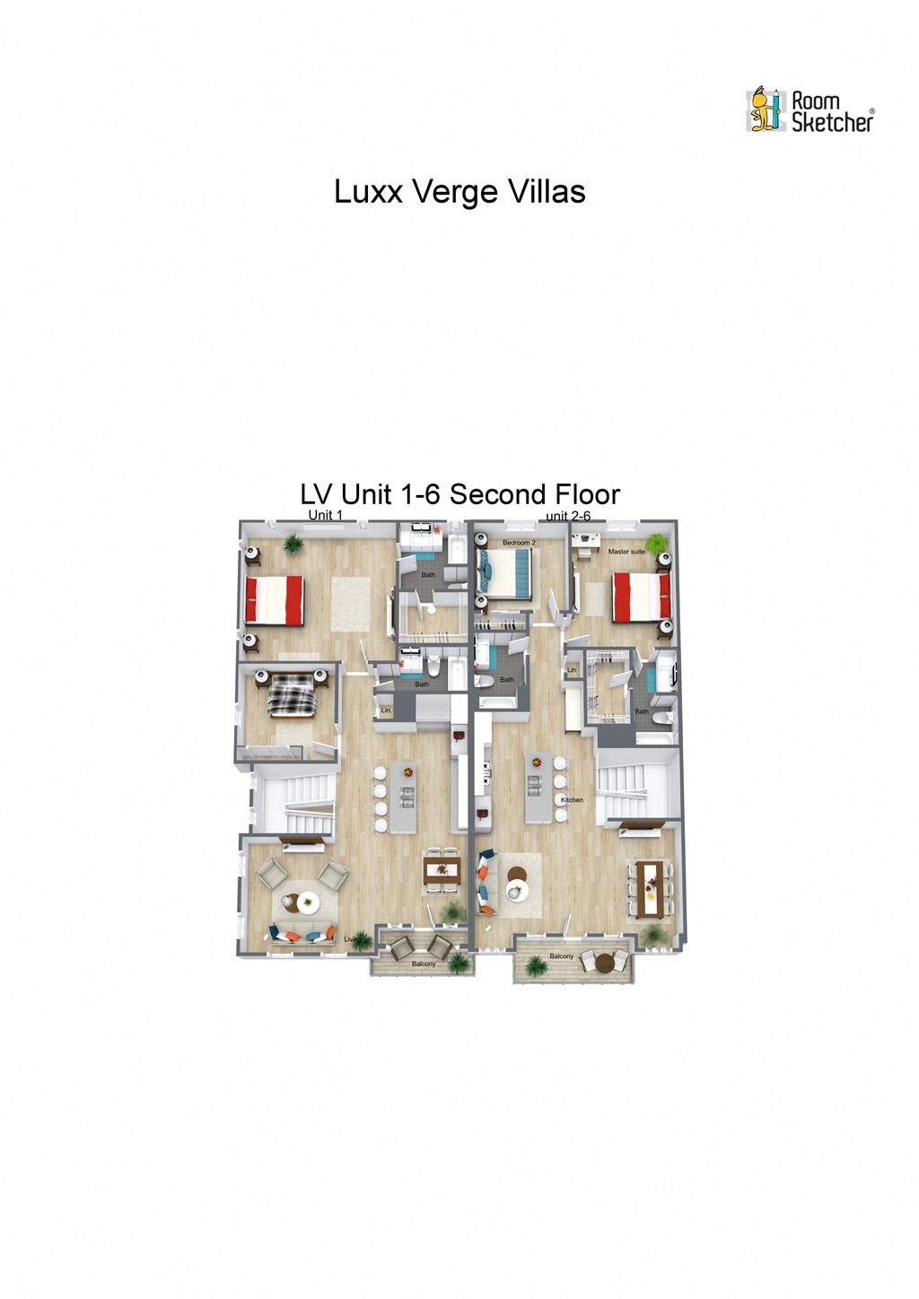 a floor plan of the lux verde villas unit 1 16 second floor