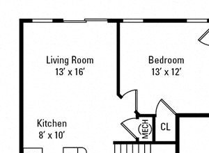 2 Bedroom, 2.5 Bath 1,288 sq. ft.