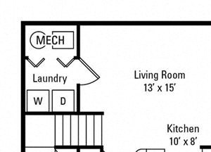 2 Bedroom, 2.5 Bath 1,164 sq. ft.