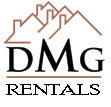 the logo for dmg rentals llc