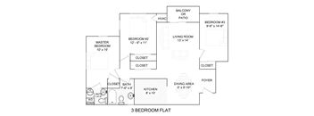 3 Bed/1.5 Bath Flat